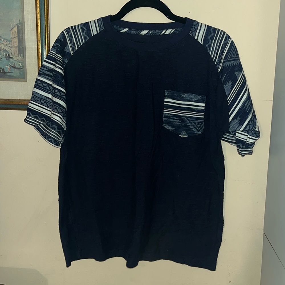 Broken Threads geometric print pocket shirt